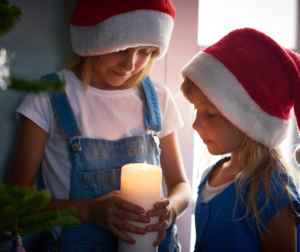 Children helping light the Advent candles