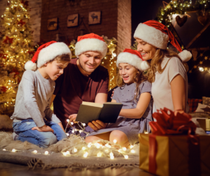 Family gathered for Advent Storytime