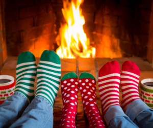 Family listening to an Advent podcast together