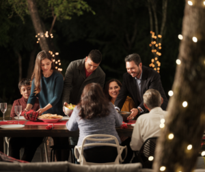 Family volunteering together during Advent